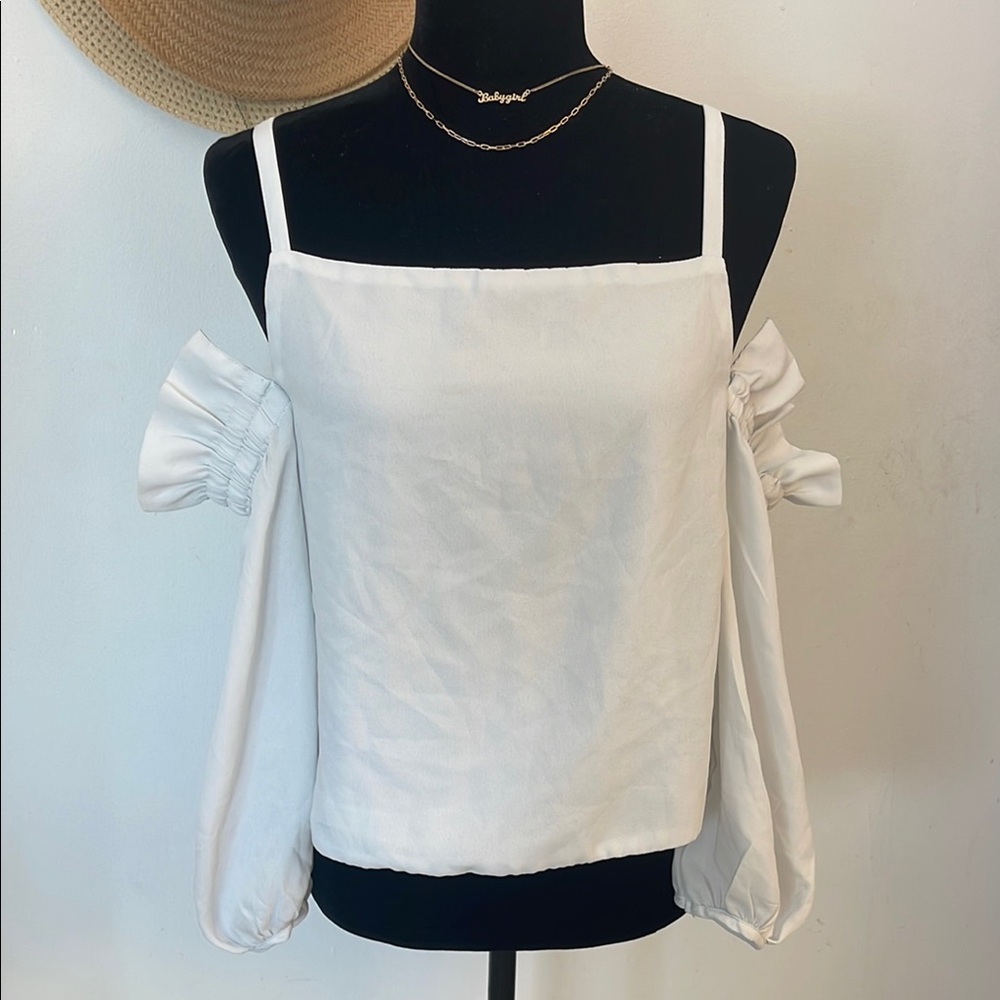 White Off-Shoulder Bandeau Top